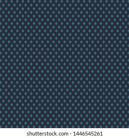 Seamless Geometric Mini Circle Pattern  / Vector Illustration /  Dark Navy Blue and Hunter Green Background / Global Colors saved in Swatch Panel