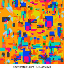 Seamless geometric minimalistic artwork poster pattern in retro 80s style. Pop art. fashion style pattern illustration background. Ideal for fabric design, paper print and website backdrop.