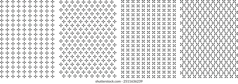 Seamless Geometric Minimalistic Vector Patterns with Backgrounds and Textures in Different Styles. Endless Gray and White Prints, Modern Textile Textures Set For Fabrics, Etc. 