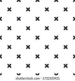 Seamless geometric monochrome cross or letter x pattern, Stock vector illustration