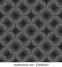 Seamless geometric monochrome pattern of rounds. Vector illustration.