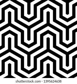 Seamless geometric monochrome pattern. Vector abstract background. Modern linear texture.