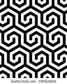 Seamless geometric monochrome pattern. Vector abstract background. Modern linear texture.