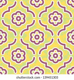 Seamless Geometric Morocco Pattern Inspired Background Vector. Easy to customize on your own, important features of the artwork are in separate layers.