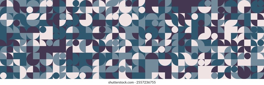 Seamless geometric mosaic pattern with clean shapes. Perfect for abstract backgrounds, modern poster artwork, or trendy textile prints.