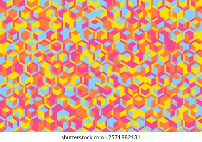 Seamless geometric mosaic pattern with clean shapes. Perfect for abstract backgrounds, modern poster artwork, or trendy textile prints.