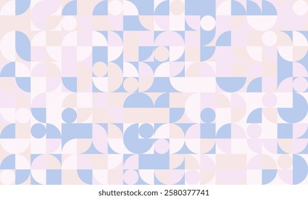 Seamless geometric mosaic pattern with clean shapes. Perfect for abstract backgrounds, modern poster artwork, or trendy textile prints.