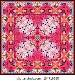 Seamless geometric mosaic pattern for a scarf