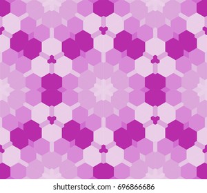 Seamless geometric mosaic with polygonal shape. Vector illustration. Purple gradient