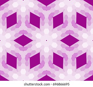 Seamless geometric mosaic with polygonal shape. Vector illustration. Purple gradient
