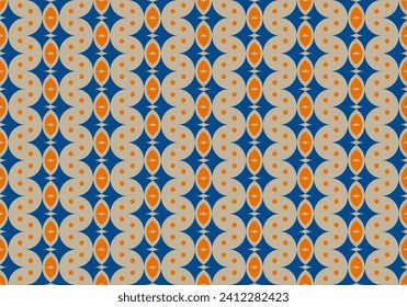 Seamless geometric mosaic in trendy pattern, circles and squares texture for textile or wallpaper. 