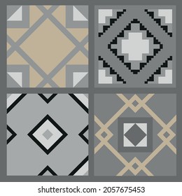 seamless geometric mosaic vector grey beige design