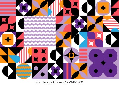 Seamless geometric multi-colored abstract pattern.