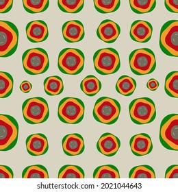 Seamless geometric multiple bright colors flower pattern