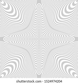 Seamless geometric op art pattern. Lines texture. Vector art.