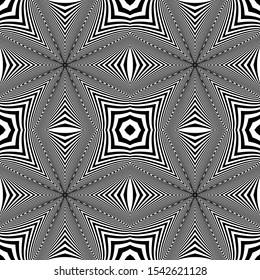 Seamless geometric op art pattern. Lines texture. Vector art.