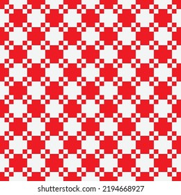 Seamless geometric op art stylish pattern. White and red colored decorative background. Perfect for wallpaper, fabrics, wrapping and fashion print.