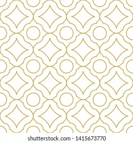 Seamless geometric oriental style vector pattern in gold