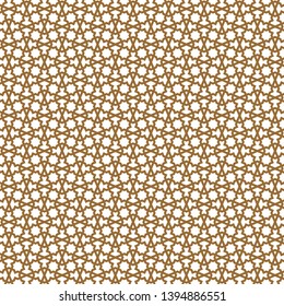 Seamless geometric ornament based on traditional arabic art.Brown and white.For design template,textile,fabric,wrapping paper,laser cutting.Contains layers of patterns of 1,2,4,8 blocks
