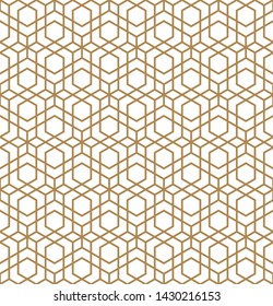 Seamless geometric ornament based on traditional arabic art. Muslim mosaic.Brown color lines.Great design for fabric,textile,cover,wrapping paper,background.Thick lines.