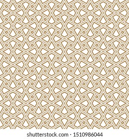 Seamless geometric ornament based on traditional arabic art. Muslim mosaic.Brown color lines.Great design for fabric,textile,cover,wrapping paper,background.