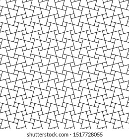 Seamless geometric ornament based on traditional arabic art. Muslim mosaic.Black and white lines.Great design for fabric,textile,cover,wrapping paper,background.Thin lines.