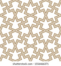 Seamless geometric ornament based on traditional arabic art. Muslim mosaic.Brown color lines.Great design for fabric,textile,cover,wrapping paper,background.