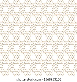 Seamless geometric ornament based on traditional arabic art.Brown color lines.Great design for fabric,textile,cover,wrapping paper,background.Average lines.