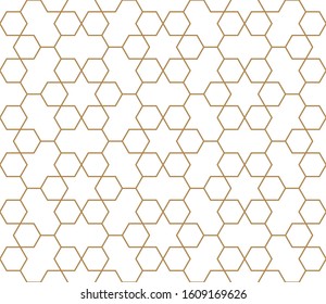 Seamless geometric ornament based on traditional arabic art.Brown color lines.Great design for fabric,textile,cover,wrapping paper,background.Average thickness lines.