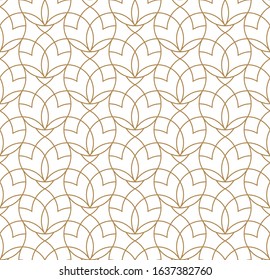 Seamless geometric ornament based on arabic art.Brown color lines.Great design for fabric,textile,cover,wrapping paper,background.Average thickness lines.