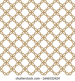 Seamless geometric ornament based on traditional arabic art.Brown color lines.Great design for fabric,textile,cover,wrapping paper,background.Average thickness.