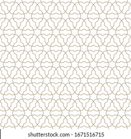 Seamless geometric ornament based on traditional arabic art.Brown color lines.Great design for fabric,textile,cover,wrapping paper,background.Thin lines.