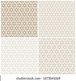 Seamless geometric ornament based on traditional arabic art.Brown color lines.Great design for fabric,textile,cover,wrapping paper,background.A set of different line thicknesses.