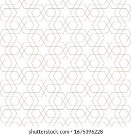 Seamless geometric ornament based on traditional arabic art.Brown color lines.Great design for fabric,textile,cover,wrapping paper,background.Fine lines.