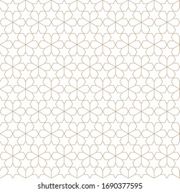 Seamless geometric ornament based on traditional arabic art.Brown color lines.Great design for fabric,textile,cover,wrapping paper,background.Fine lines.