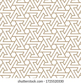 Ornamento geométrico sin soldadura basado en el arte árabe tradicional.Líneas de color marrón.Gran diseño para tela,textil,cubierta,papel envolvente,fondo.Líneas de espesor medio.
