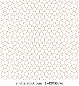 Seamless geometric ornament based on traditional arabic art. Muslim mosaic.Brown color lines.Great design for fabric,textile,cover,wrapping paper,background.Fine lines.