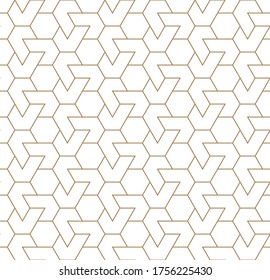 Seamless geometric ornament based on traditional arabic art.Brown color lines.Great design for fabric,textile,cover,wrapping paper,background.Thin lines.