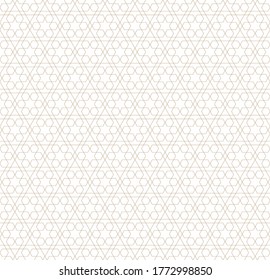 Seamless geometric ornament based on traditional arabic art.Brown color lines.Great design for fabric,textile,cover,wrapping paper,background.Fine lines.