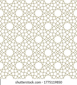 
Seamless geometric ornament based on traditional arabic art.Brown color lines.Great design for fabric,textile,cover,wrapping paper,background.Average lines.