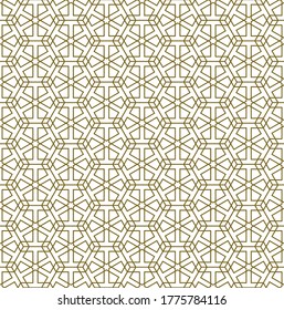 Seamless geometric ornament based on traditional arabic art.Brown color lines.Great design for fabric,textile,cover,wrapping paper,background.Average lines.