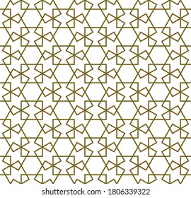 Seamless geometric ornament based on traditional islamic art.Brown color lines.Great design for fabric,textile,cover,wrapping paper,background.Thick lines.