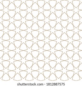 Seamless geometric ornament based on traditional arabic art.Brown color lines.Great design for fabric,textile,cover,wrapping paper,background.Thick lines.