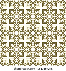 Ornamento geométrico sin foco basado en el arte islámico tradicional.Líneas de color marrón.Gran diseño para tela, textil, cubierta, papel envolvente, fondo.
