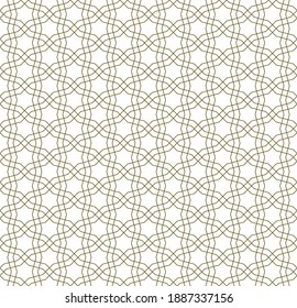 Seamless geometric ornament based on traditional islamic art.Brown color lines.Great design for fabric,textile,cover,wrapping paper,background. Fine lines.