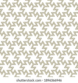 Seamless geometric ornament based on traditional islamic art.Brown color lines.Great design for fabric,textile,cover,wrapping paper,background. Contoured  lines.