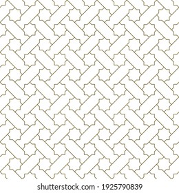 Seamless geometric ornament based on traditional islamic art.Brown color lines.Great design for fabric,textile,cover,wrapping paper,background.Thin lines.