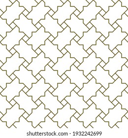 Ornamento geométrico sin soldadura basado en el arte islámico tradicional.Líneas de color marrón.Gran diseño para tela, textil, cubierta, papel envolvente, fondo, corte láser y grabado.Líneas de espesor medio.