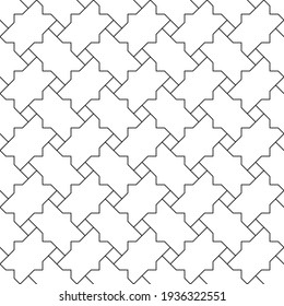 Seamless geometric ornament based on traditional islamic art.Black color lines.Great design for fabric,textile,cover,wrapping paper,background.Thin lines.