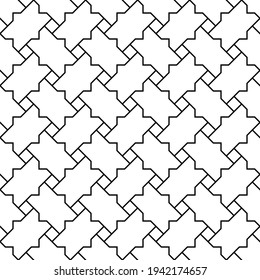 Ornamento geométrico sin soldadura basado en el arte islámico tradicional.Líneas de color negro.Gran diseño para cubierta, papel envolvente, fondo.Líneas de espesor medio.